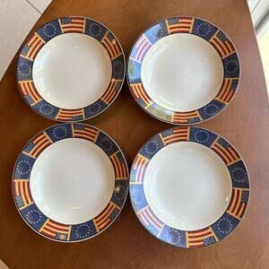 Vintage Soup Bowls in Liberty Pattern by Coventry 9 1/8" Set of 4